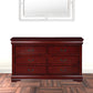 57" Brown Solid Wood Double Dresser