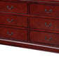 57" Brown Solid Wood Double Dresser