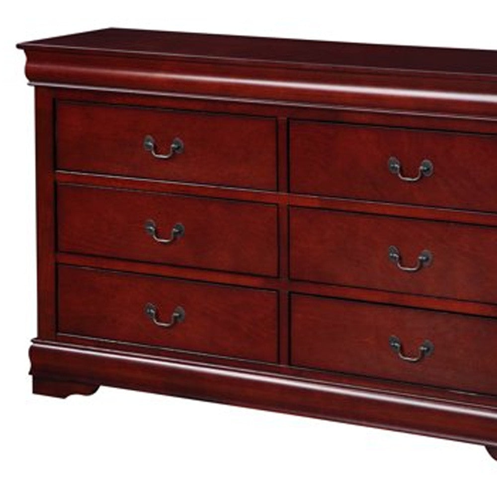 57" Brown Solid Wood Double Dresser