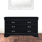 57" Brown Solid Wood Double Dresser