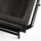 42" Brown And Black Glass Solid Wood And Metal Square Coffee Table With Two Drawers