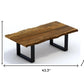 43" Brown And Black Solid Wood And Iron Coffee Table