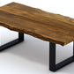 43" Brown And Black Solid Wood And Iron Coffee Table