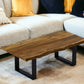 43" Brown And Black Solid Wood And Iron Coffee Table