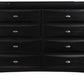 59" Black Solid Wood Eight Drawer Double Dresser