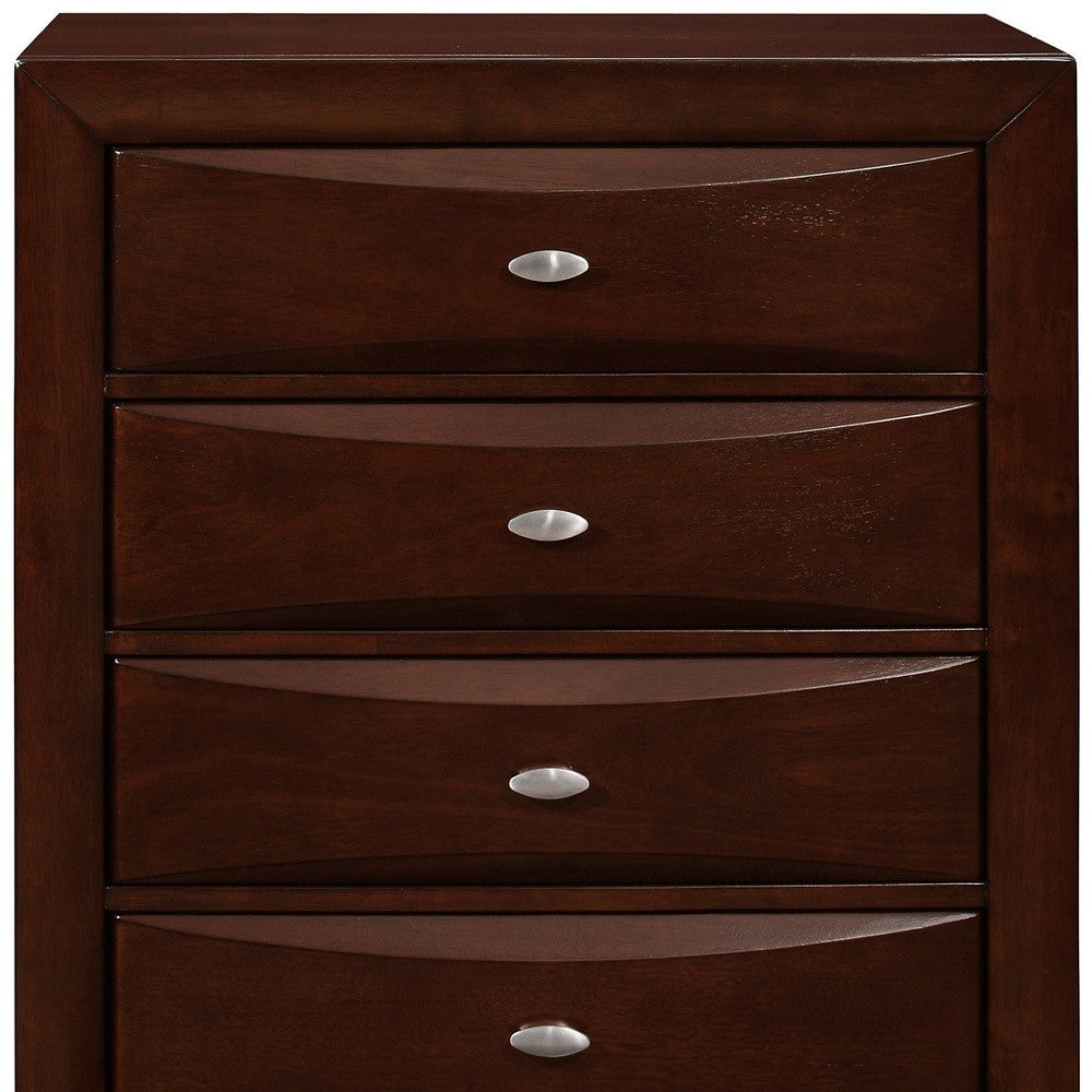 New Merlot Chest With 5 Chambared Drawer