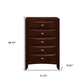 New Merlot Chest With 5 Chambared Drawer