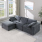 Modular Sectional Sofa with Reversible Chaise and Ottomans - 4-Seat