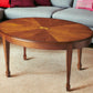 38" Brown Burl Oval Coffee Table