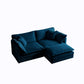 Chenille Fabric Two-Seater Sofa with 1 Footrest