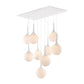 White Shaded Nine Light Metal Dimmable Ceiling Light