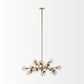 Gold Metal Eighteen Bulb Hanging Chandelier