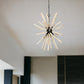 Wood And Metal Starburst Six Bulb Hanging Light