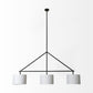 Metal Framed White Shade Three Bulb Hanging Light