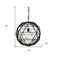 Black Metal Geometric Globe Hanging Light