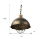 Distressed Bronze Metal Dome Hanging Light