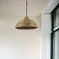 Brown Wicker Domed Hanging Pendant Light