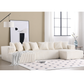 Modular Corduroy U-Sectional Sofa with Lounge Chaise