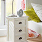 Classic White Three Drawer Nightstand