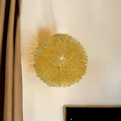 Gold Metal Sunburst Accent Wall Lamp