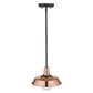 Shiny Copper Shallow Plate Adjustable Pendant Light