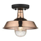 Shiny Copper Shallow Plate Adjustable Pendant Light