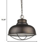 Ansen 1-Light Oil-Rubbed Bronze Pendant With Gloss White Interior Shade