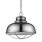 Ansen 1-Light Polished Nickel Pendant With Gloss White Interior Shade