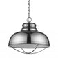 Ansen 1-Light Polished Nickel Pendant With Gloss White Interior Shade