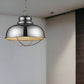 Ansen 1-Light Polished Nickel Pendant With Gloss White Interior Shade