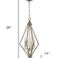 Easton 4-Light Washed Gold Pendant With Crystal Bobeches