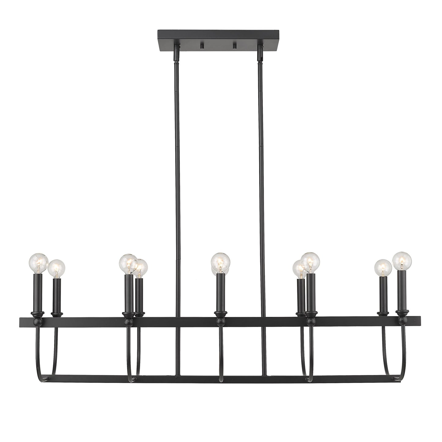 Beckett 10-Light Matte Black Island Pendant