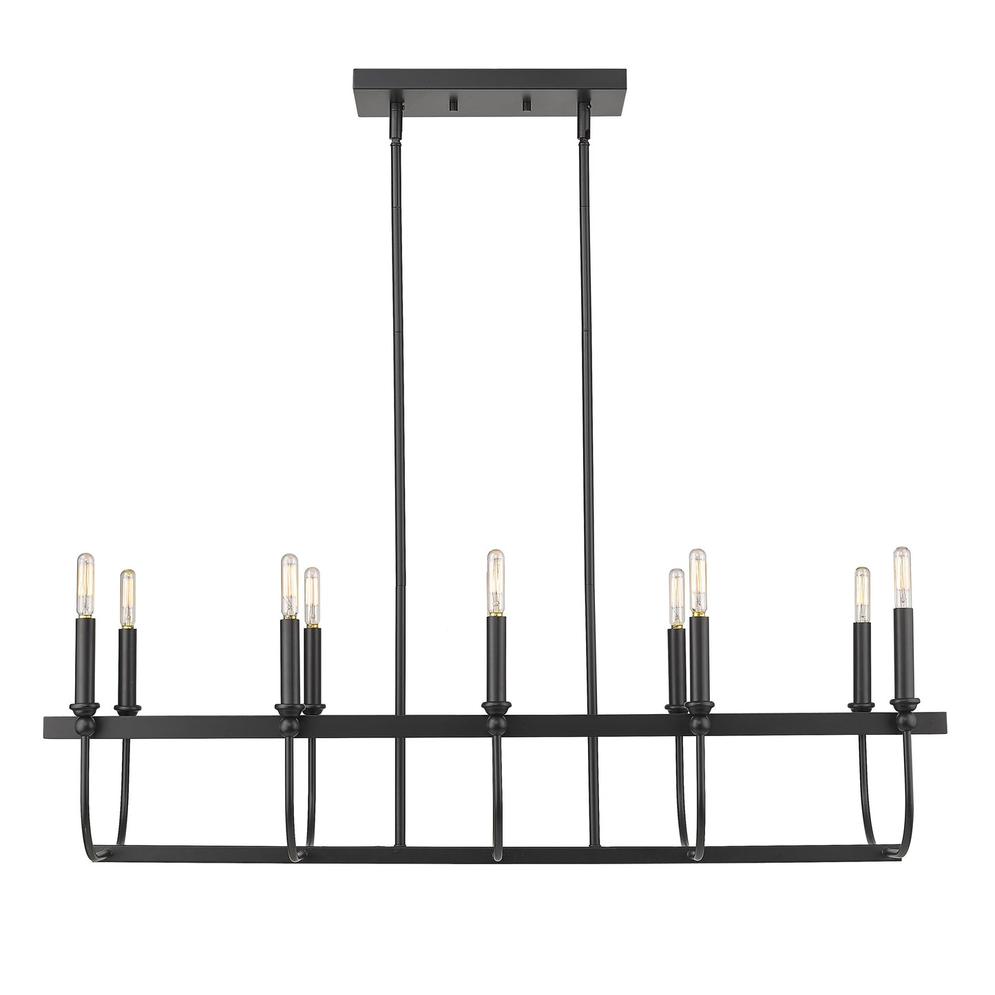 Beckett 10-Light Matte Black Island Pendant