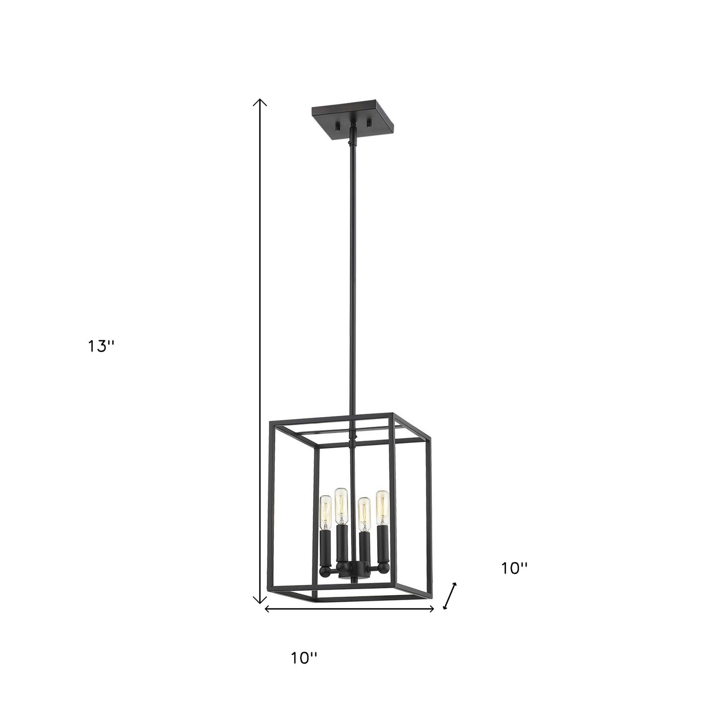 Cobar 4-Light Matte Black Pendant