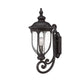 XL Black Cast Aluminum Glass Lantern Wall Light