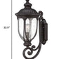 XL Black Cast Aluminum Glass Lantern Wall Light