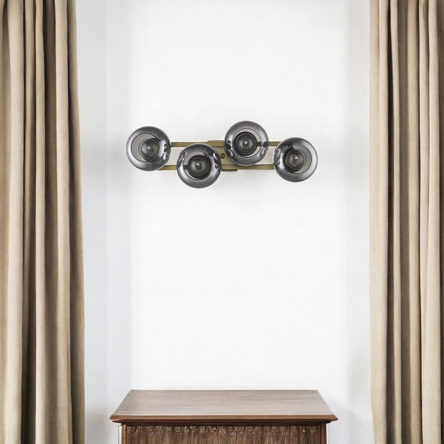 Lunette 4-Light Aged Brass Sconce