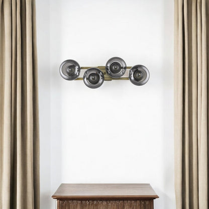 Lunette 4-Light Aged Brass Sconce