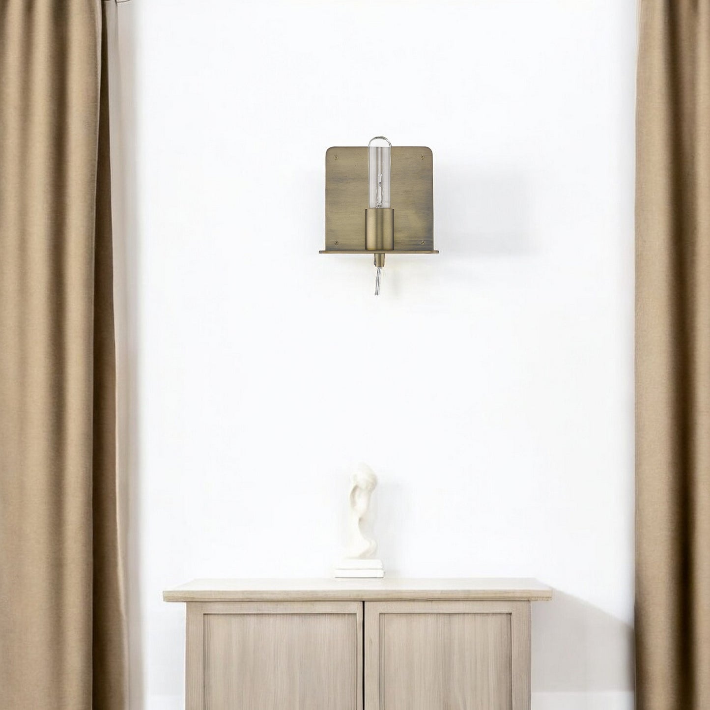 Petite Dull Gold Shelf Wall Light