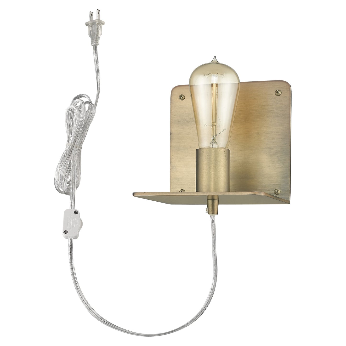 Petite Dull Gold Shelf Wall Light