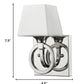 Silver Metal Wall Light with Frosted Glass Shade