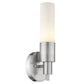 Silver Narrow Wall Light with Frosted Glass Shade