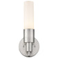 Silver Narrow Wall Light with Frosted Glass Shade