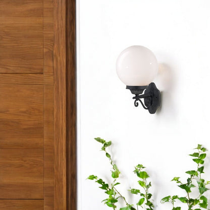 Matte Black Round Acrylic Globe Wall Sconce