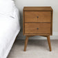 Brown Century Modern Wood 2 Drawer Nightstand