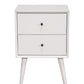 White Century Modern Wood 2 Drawer Nightstand