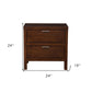 24" Brown Two Drawers Faux Wood Nightstand