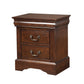 Solid Wood Cappuccino 2 Drawer Nightstand