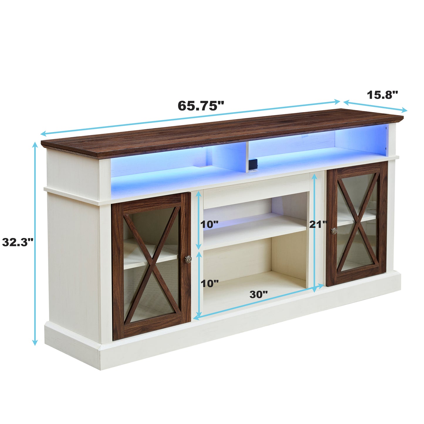 Farmhouse LED Entertainment Console For up to 75" TV's