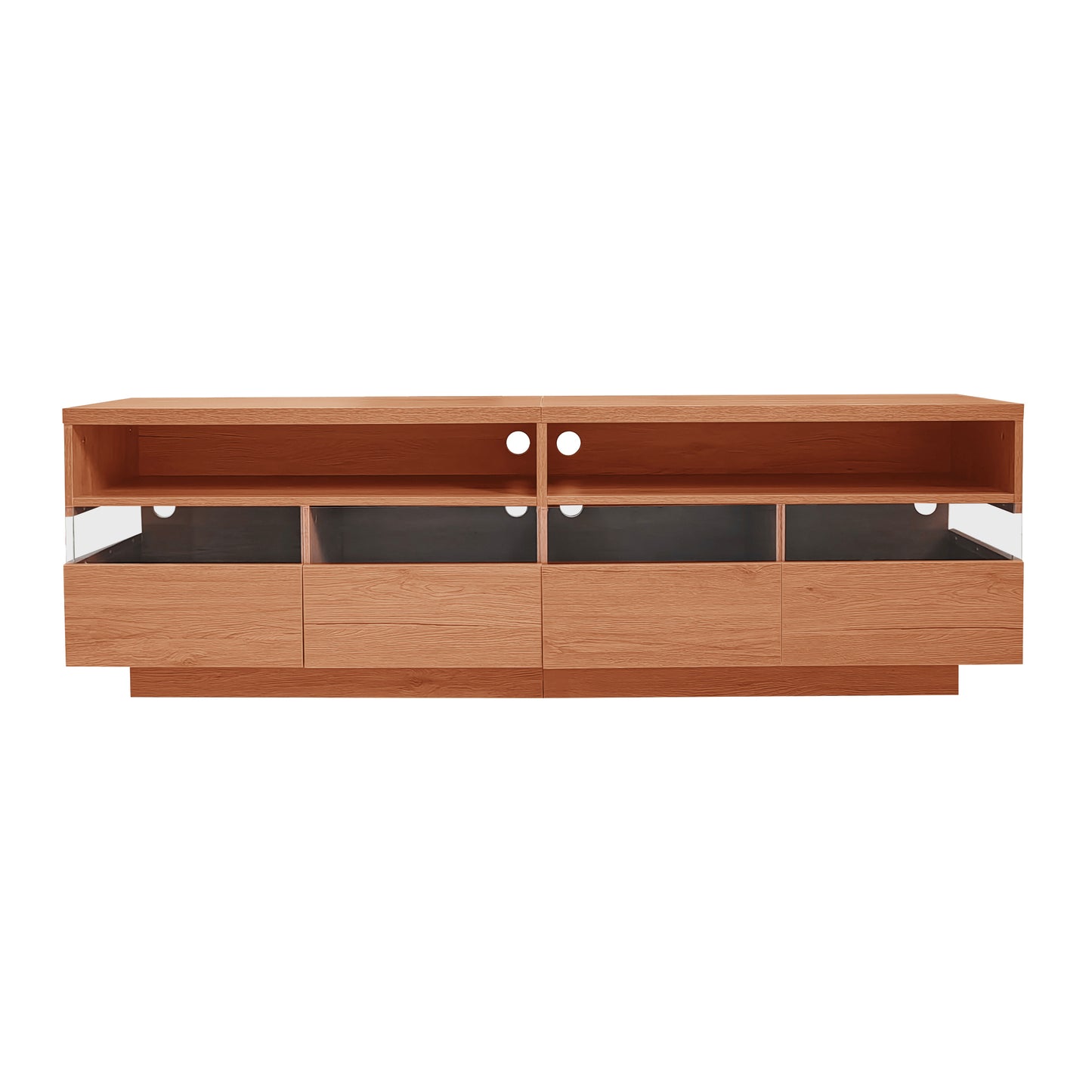 Modern TV Stand with 4 Drawers & 2 Open Cabinets For up to 75" TV's